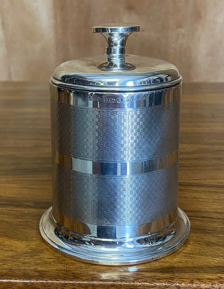 STUNNING ENGLISH SOLID STERLING SILVER 1936 ART DECO STYLE CIGARETTE DISPENSER