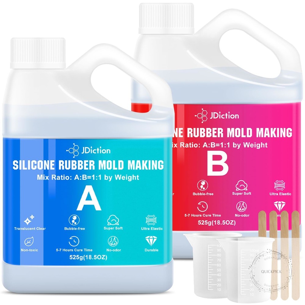 Silicone Mold Making Kit 2.32lb(37oz) Super Elastic Liquid Silicone Rubber Fast