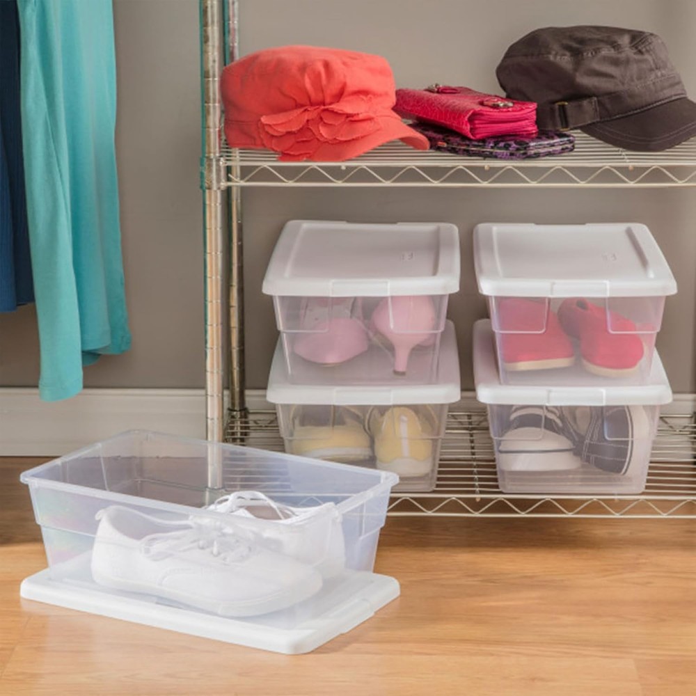 24-Piece 6-Quart Storage Container Set, Stackable with Snap-On Lids