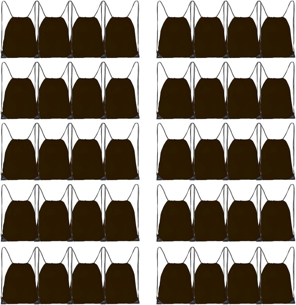 CODOBON 40 Pcs Drawstring Bags, Bulk Backpack, Nylon Cinch Black