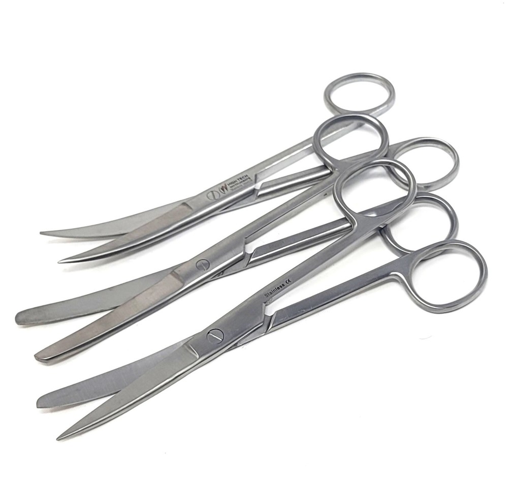 3Pcs OPERATING SCISSORS 6.5" CURVED BLADES SHARP/SHARP +BLUNT/BLUNT +SHARP/BLUNT