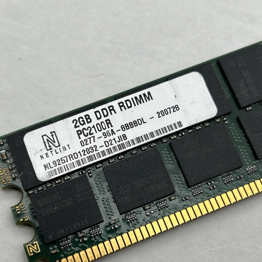 2GB PC2100R RDIMM DDR 266 ECC 128x4 2Rx4 Reg Ram Memory