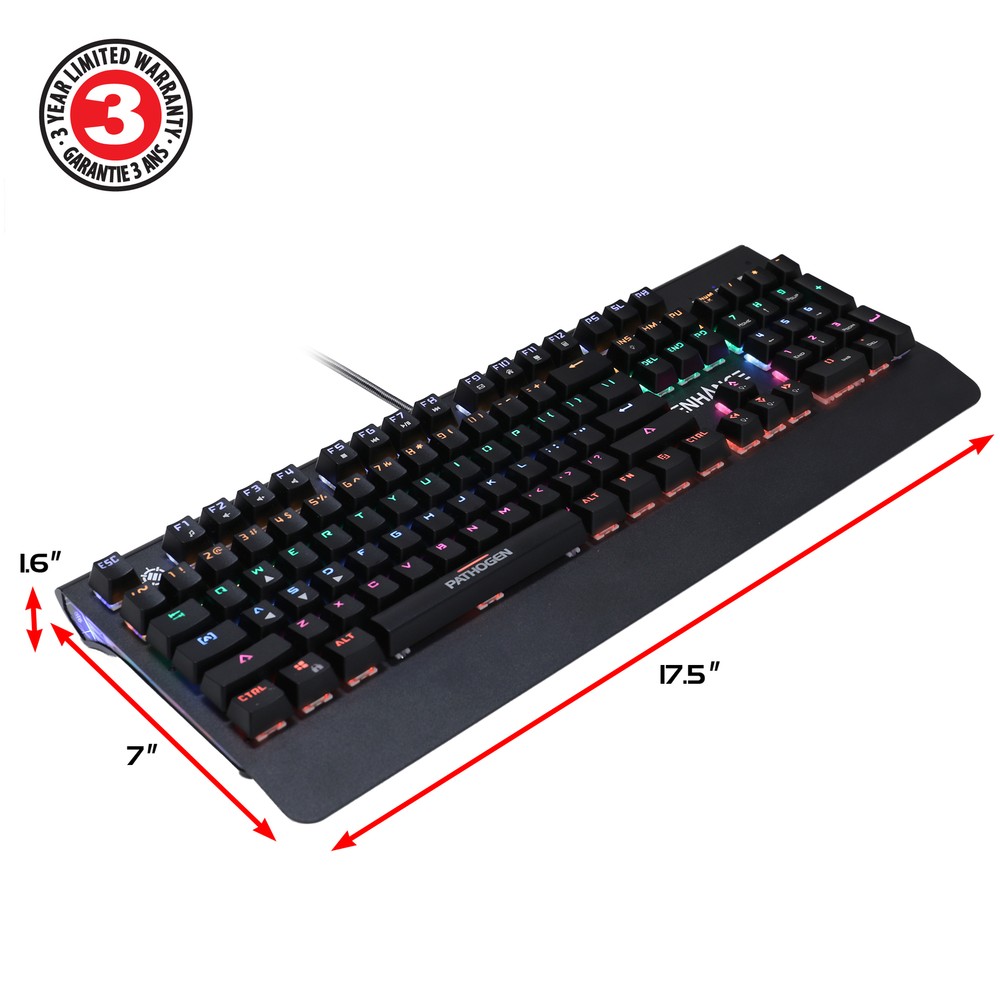 ENHANCE Gaming Keyboard with Blue Mechanical Switches - Pathogen 2