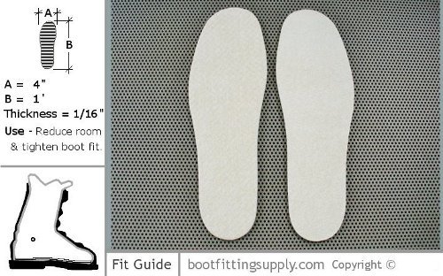 Insole Shims 1/16" - X Large - Pair (2 pieces)