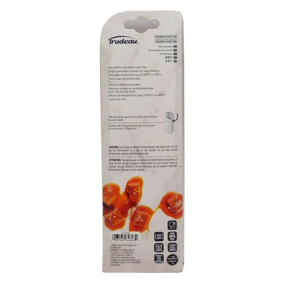 Trudeau Candy & Deep Fry 8" Thermometer with Guard