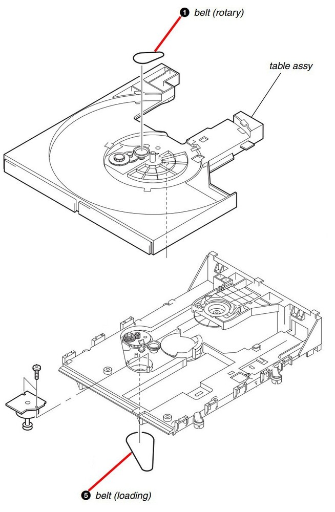 Belt Kit for Sony CDP-CE375 5-Disc Carousel CD Changer