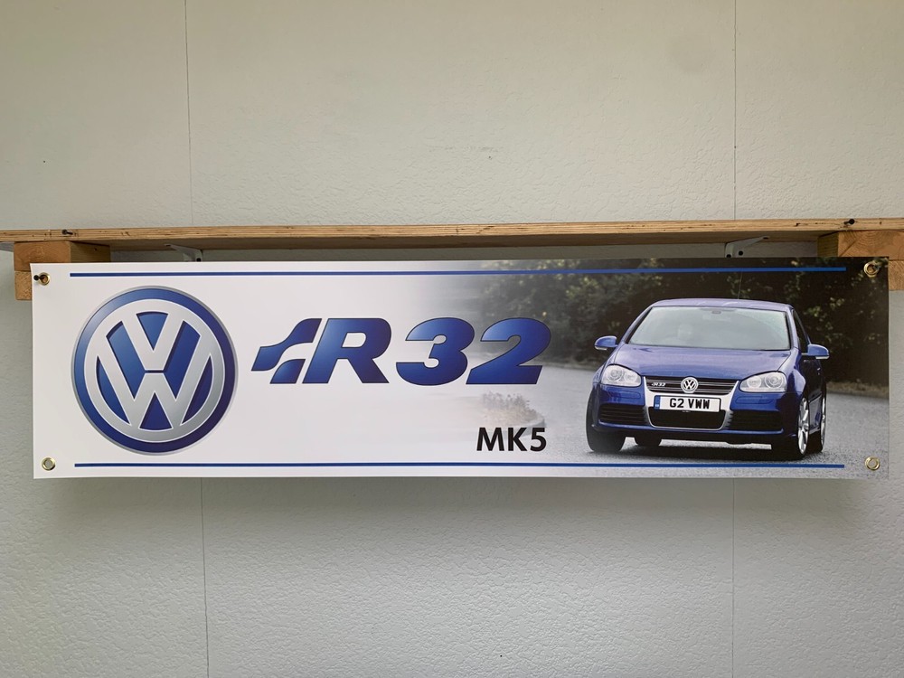 VW MK5 Golf R32 Banner Volkswagen Workshop Garage Wall Display