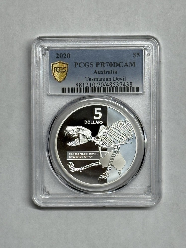 2020 Australia Tasmanian Devil, Most Dangerous $5 Silver Proof  PCGS PR70DCAM