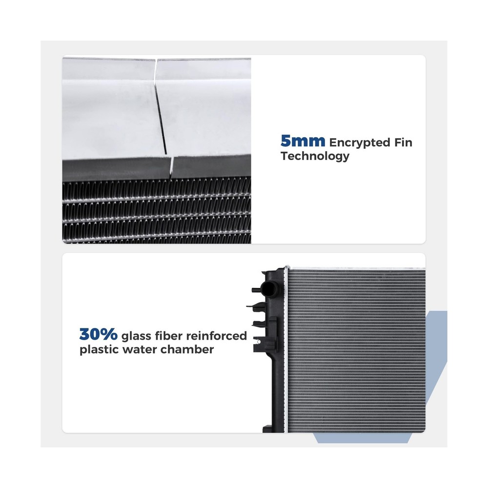 Engine Coolant Radiator Aluminum Compatible with 1500/2500 2009-201...