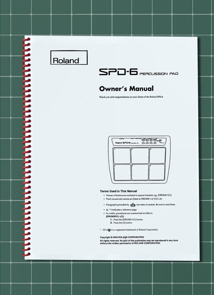 Roland SPD-6 — Owners Manual User Guide Instructions — 47 Pages — USA Made