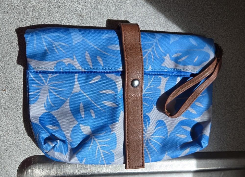 3pc Blue Polyester Beach Bag Set W/ Hat NIP