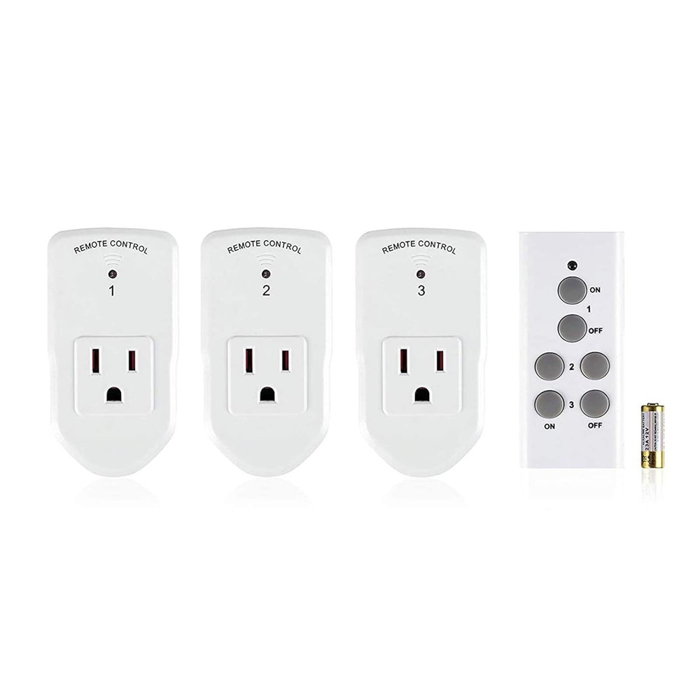 BN-LINK Wireless Remote Control Electrical Outlet Switch for Lights, White