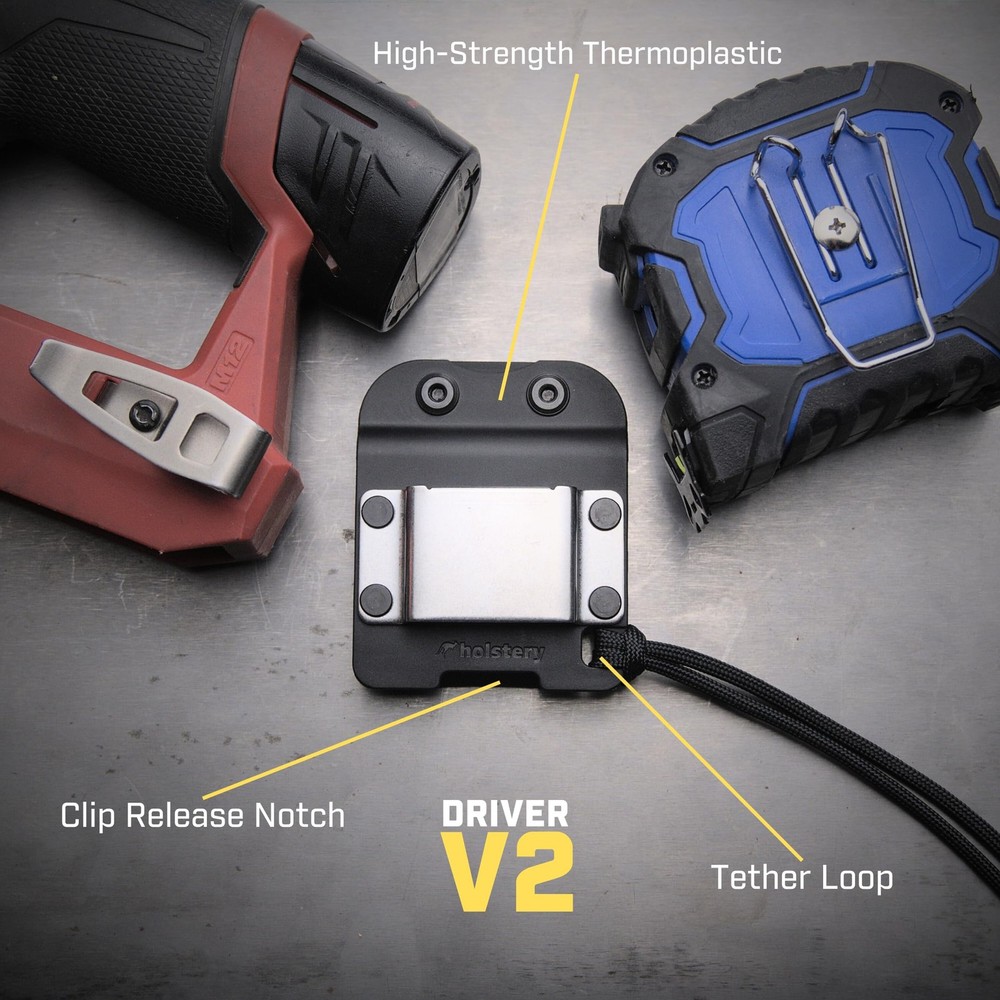 Holstery DriverMaster | Clip-On Tool Belt Drill Holder - Simple Hook Holster...