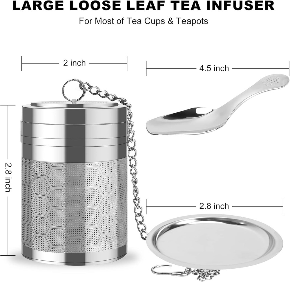 Large Tea Infusers for Loose Tea, Extra Fine Mesh Large Tea Strainer for Spice C