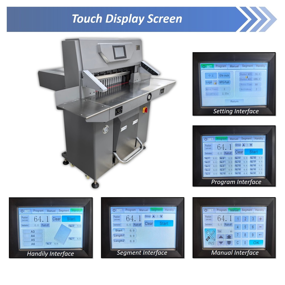 26.4in Programmable Control Electric Hydraulic Paper Cutter Cutting Machine 220V