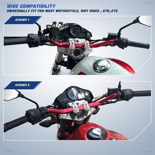 Motorcycle Handlebar Risers Universal Handle Bars Mount Clamps Fit for 1 Silver