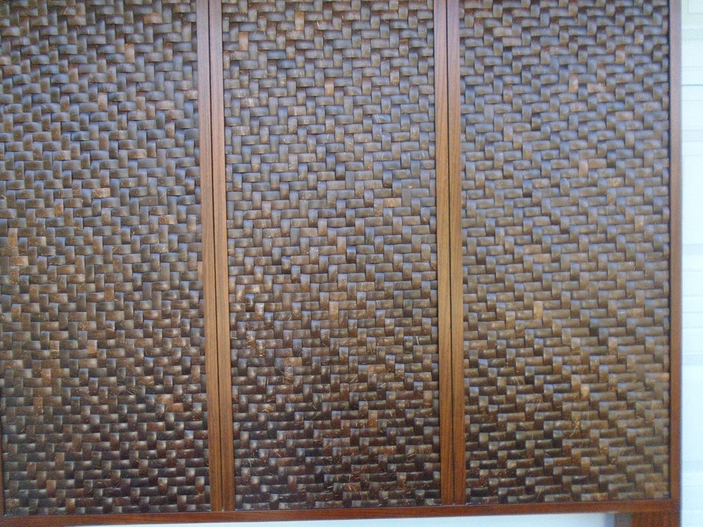 Queen size Headboard Coconut Shell Tile West East Indies Tropical Modern Beach