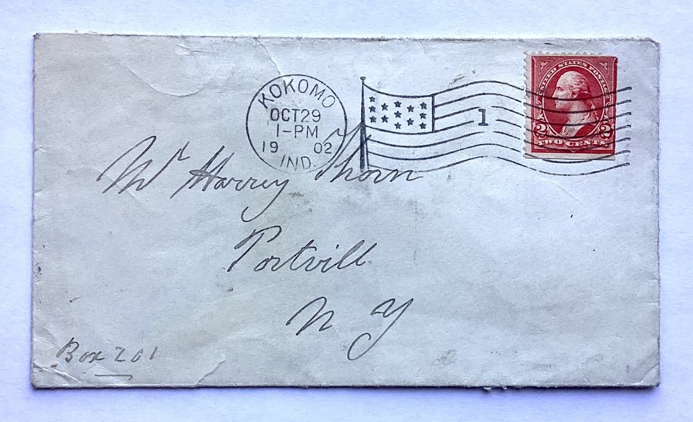 Antique Rare George Washington 2 Cent Stamp On Envelope, 1902