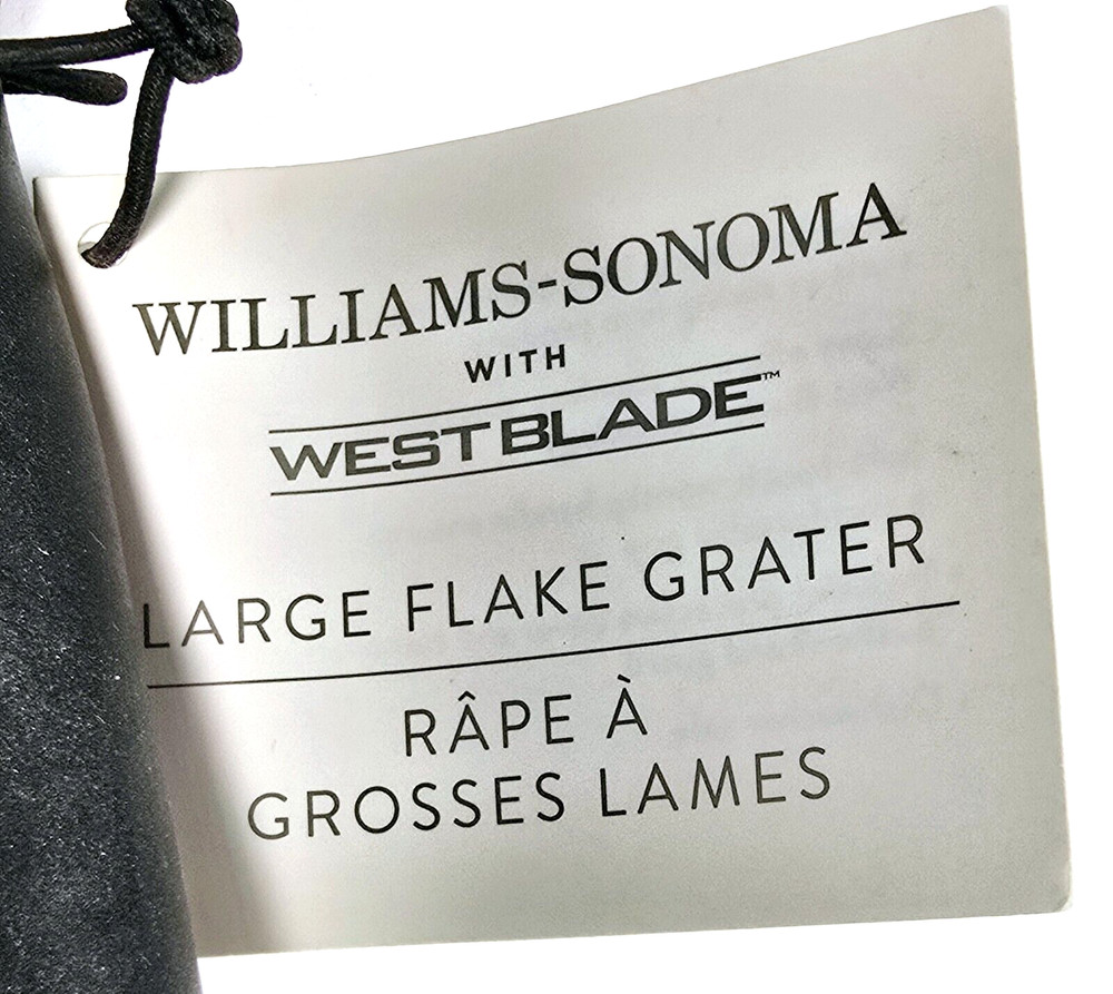 Williams Sonoma West Blade Large Flake Grater, New
