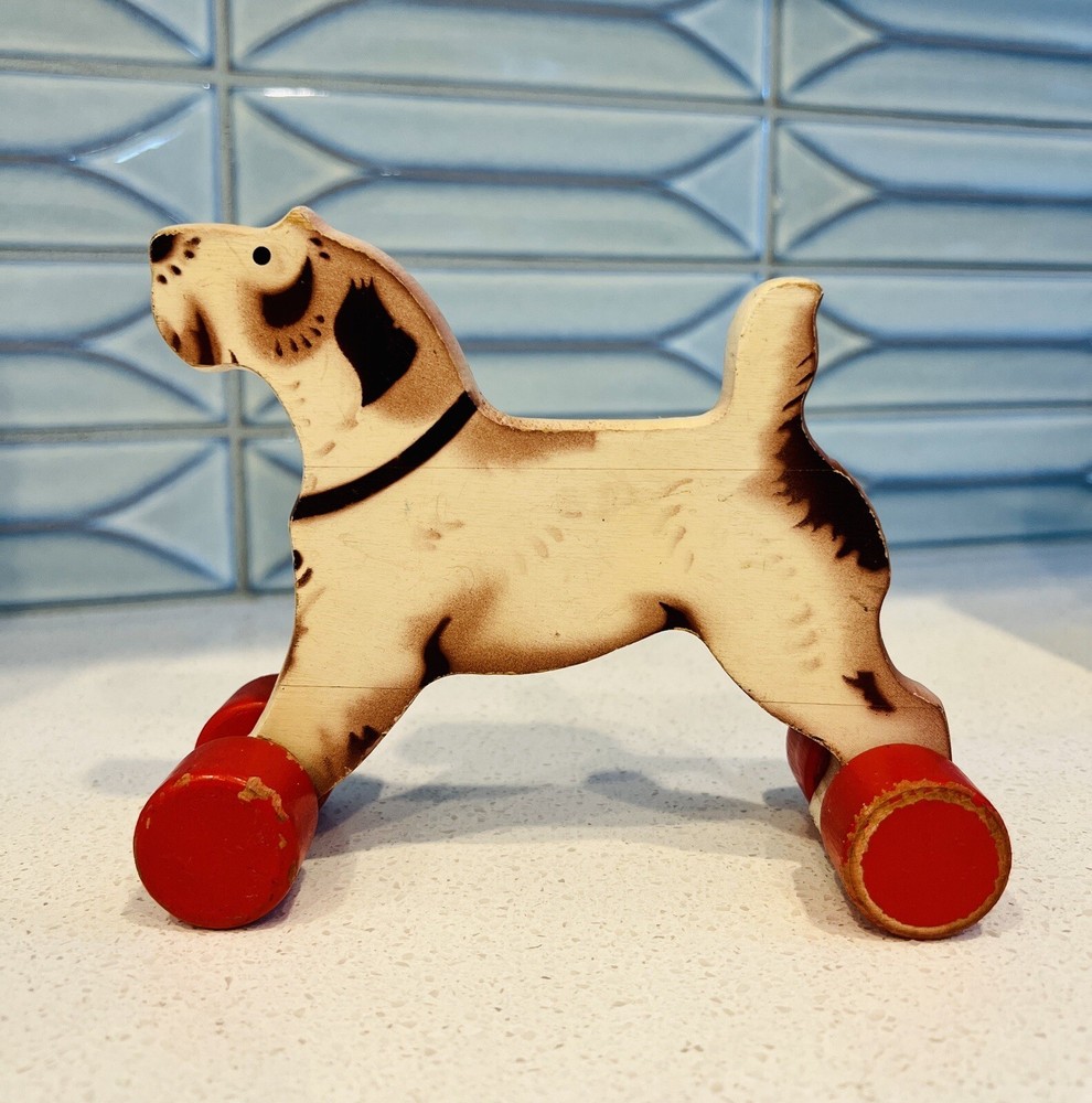 Antique Wooden LEGO pull toy (Very Rare)