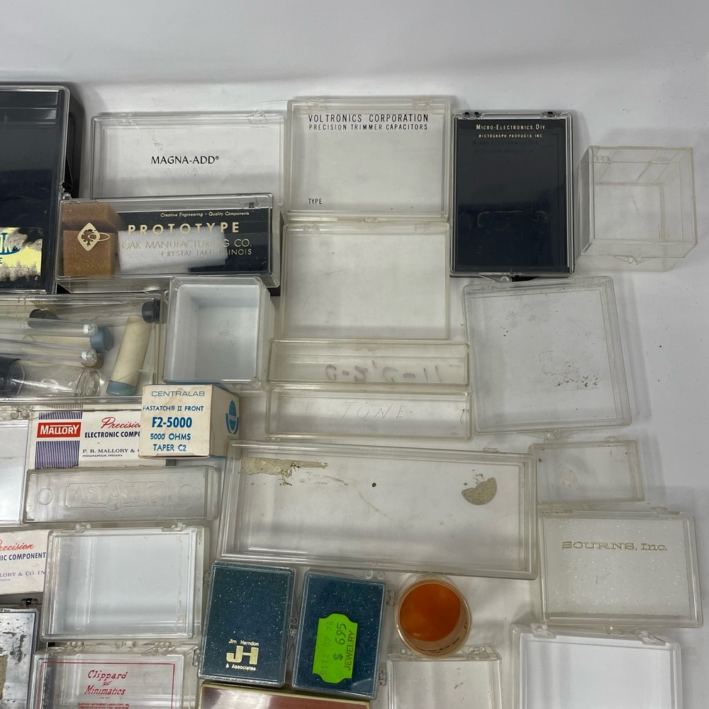 Lot of Empty Vintage Plastic Boxes Containers Electronics