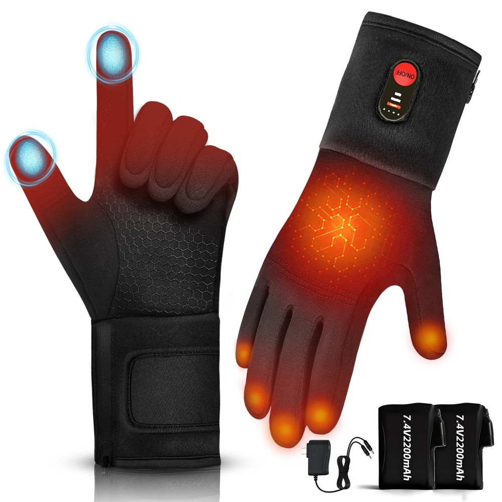 Rechargeable Heated Glove Liners - 3 Heat Settings for Ultimate Warmth