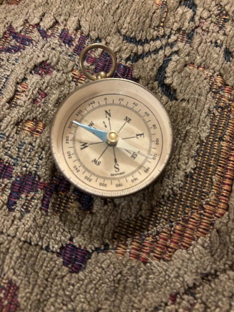VINTAGE GERMANY BRASS COMPASS GUC