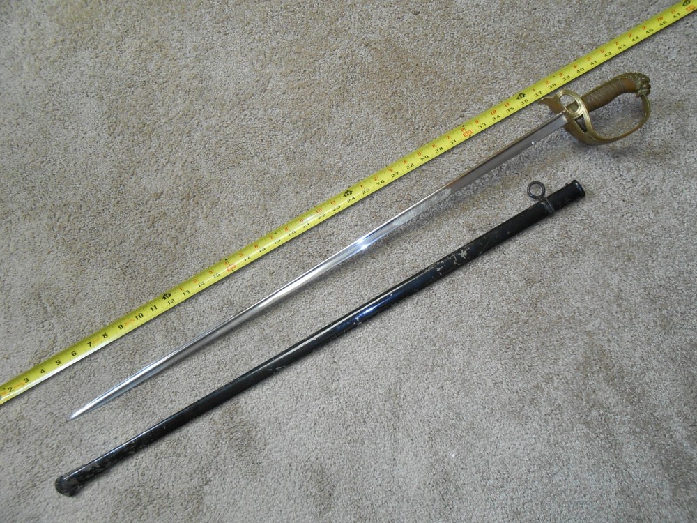 German Bavarian Sword, Ruby Eye Lion Head Basket Sword, Cavalry Officers Sword