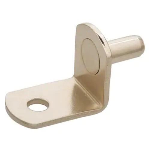 Everbilt 1/4 in Brass Plated Cabinet Angled Shelf Support Holder (8-Pack) 802904