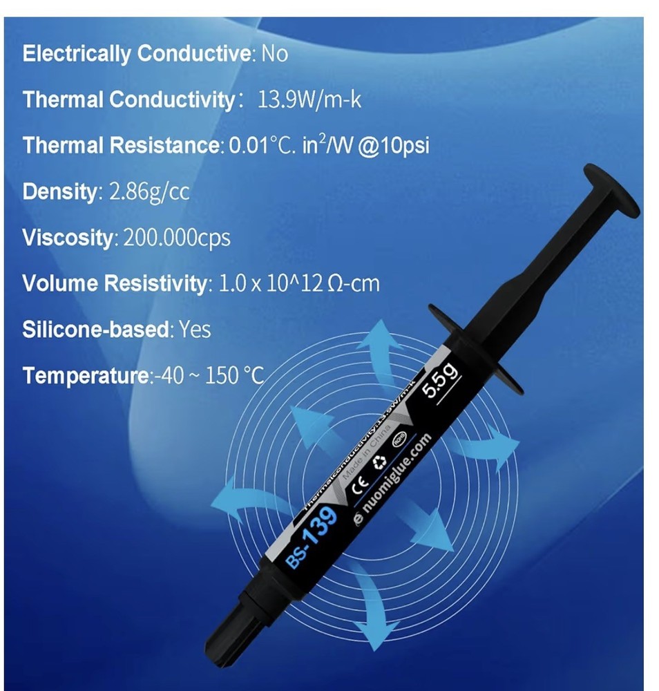 Easy Application 5.5g Thermal Compound for All Coolers - Carbon-Based Formula