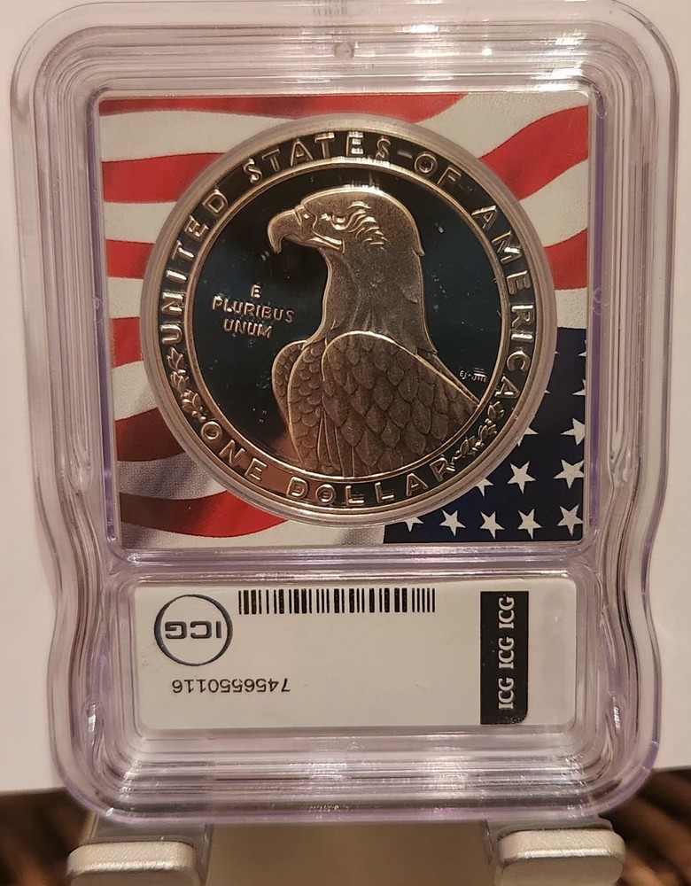 1983-S $1 PROOF OLYMPIC SILVER DOLLAR ICG PR 70 DCAM FLAG CORE
