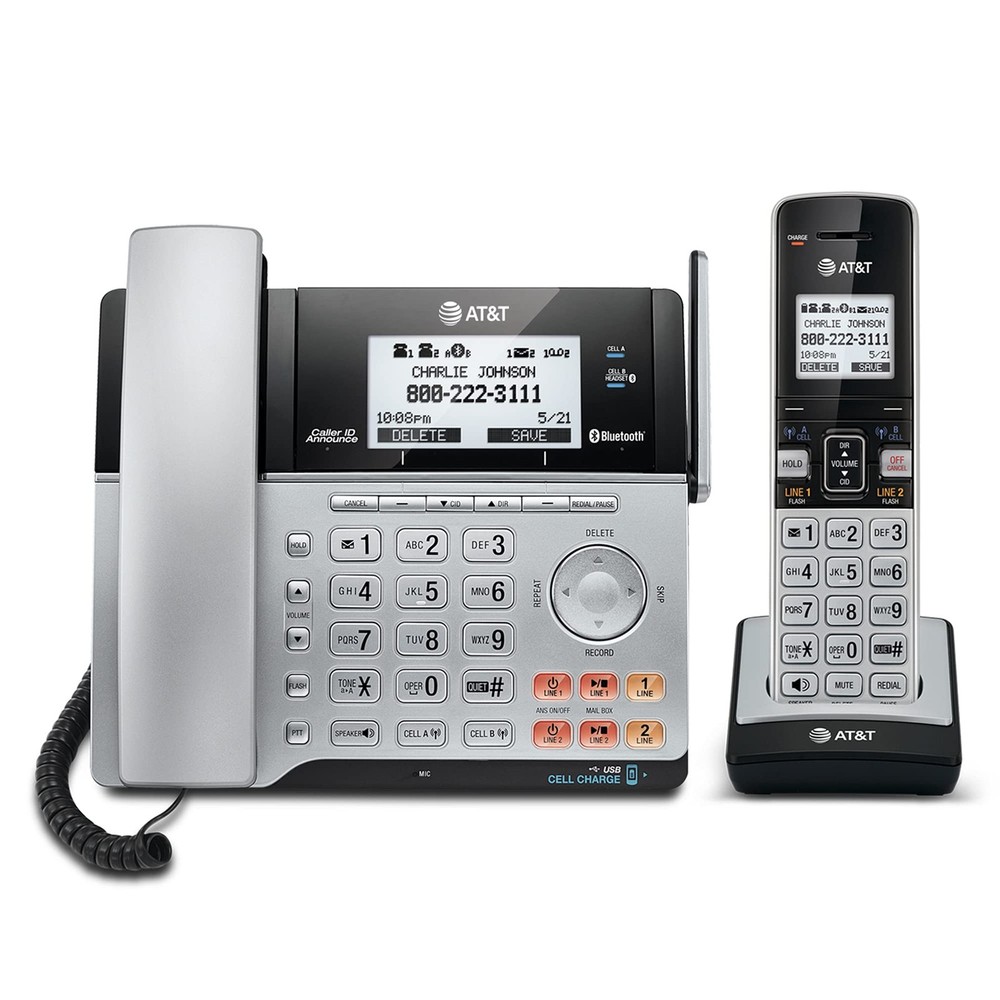 Vtech Communications TL86103 Corded/Cordless Phone Black/Silver