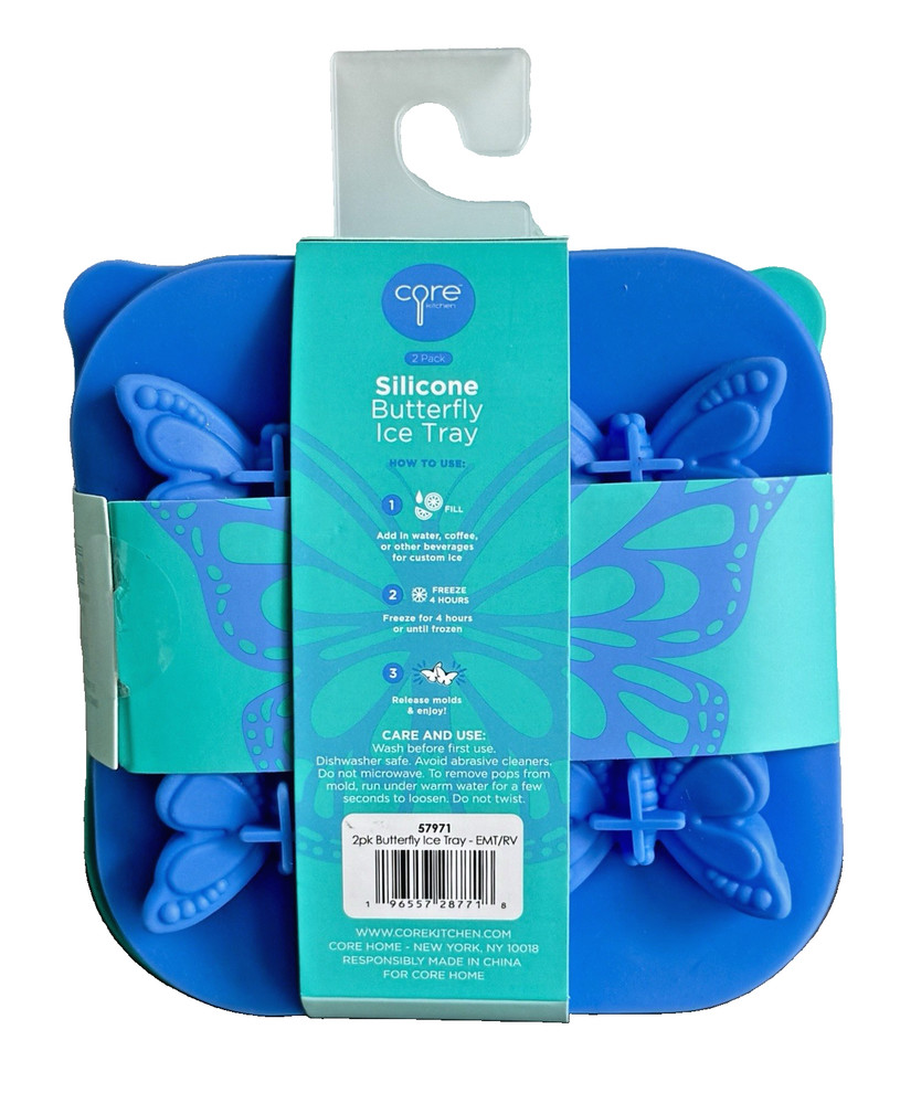 Core Silicone Butterfly Ice Trays - 2 Sets Make 4 Butterflies each