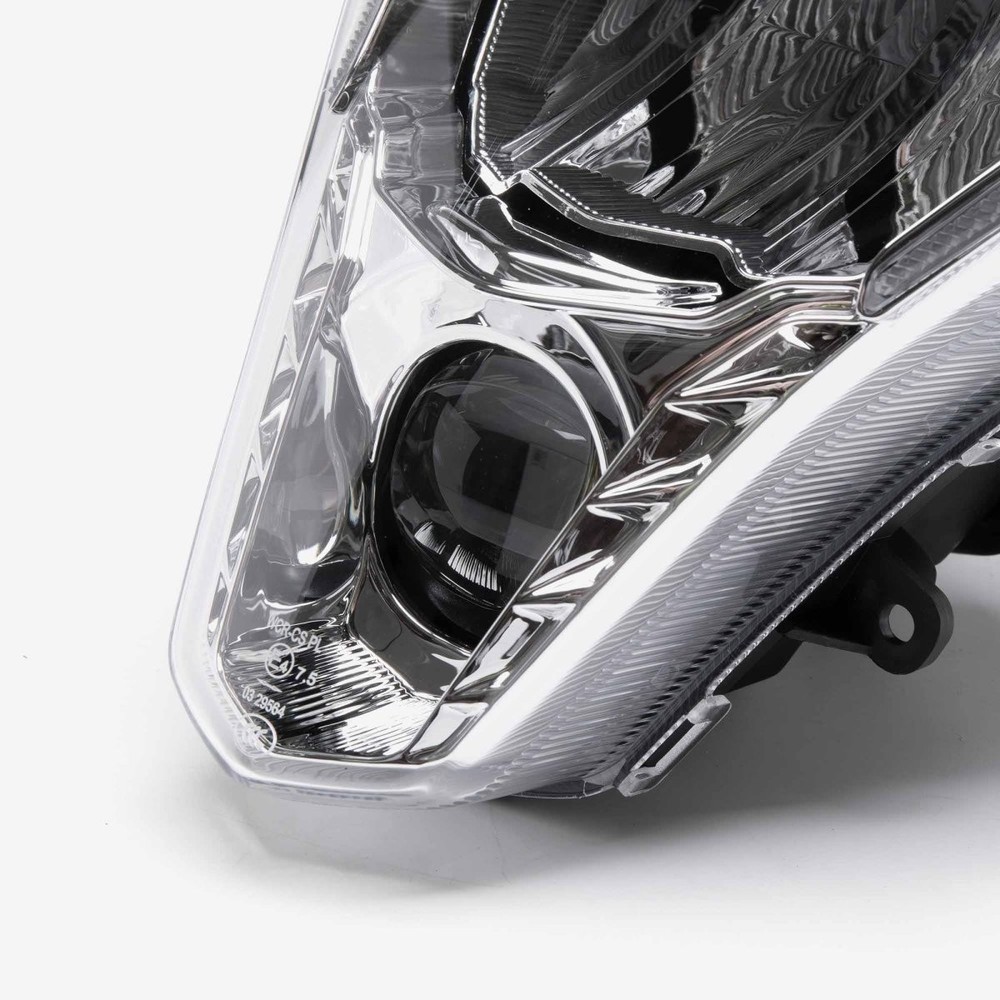 LED Headlight Assembly for ZS125-39-E5 ECE Compliant Halogen Black Powder Coated