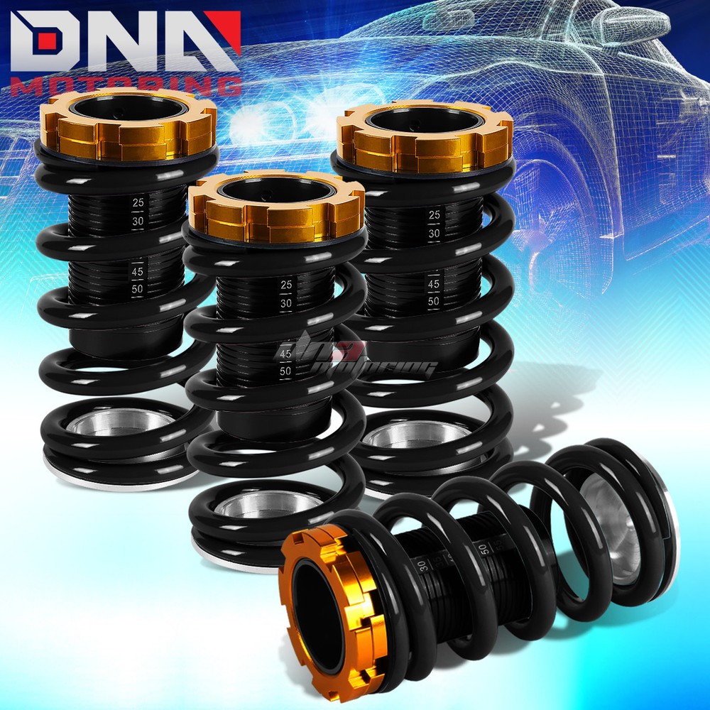 BLACK ADJUSTABLE 1-4" BLACK SCALE SUSPENSION COILOVER SPRING FOR 88-00 EG EK DC