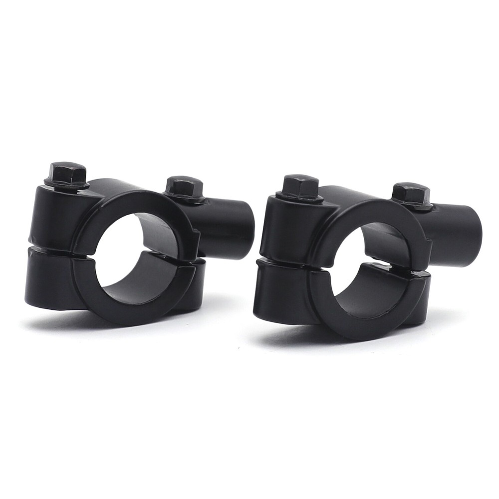 7/8" 22mm Motorcycle HandleBar 10mm Mirror Thread Mount Holder Clamp Adaptor Bla