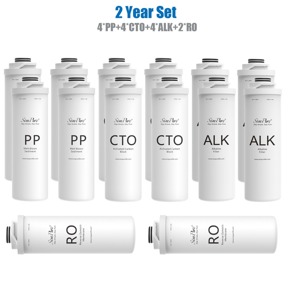 14 Pack 2 Years Water Filters Cartridge For SimPure T1-400ALK T1-400 RO System