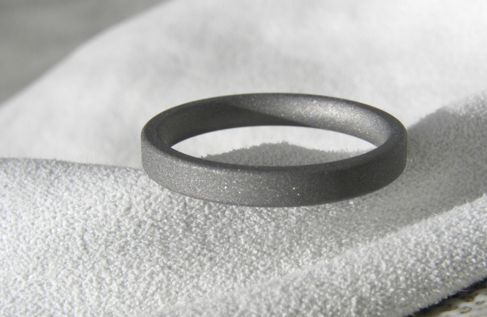 Fully Sandblasted 3mm Flat Profile Titanium Band, Ring