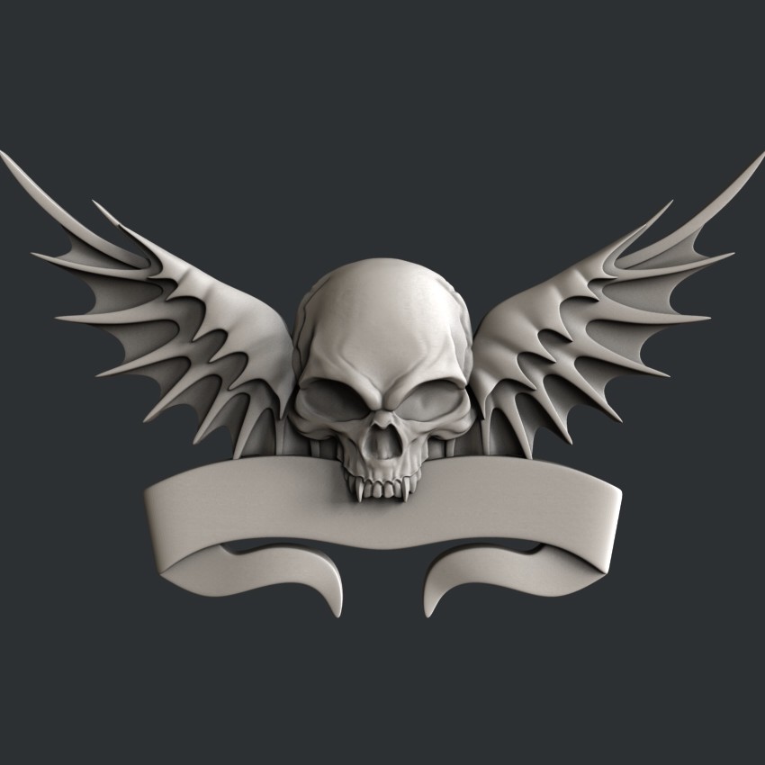 3d STL models for CNC, Artcam, Aspire, relief skull vampire