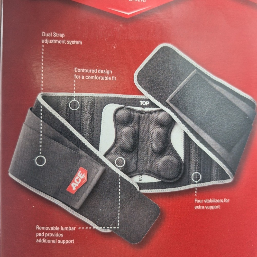 ACE Back Deluxe Stabilizer With Lumbar Support (Gray) One Size Adjustable
