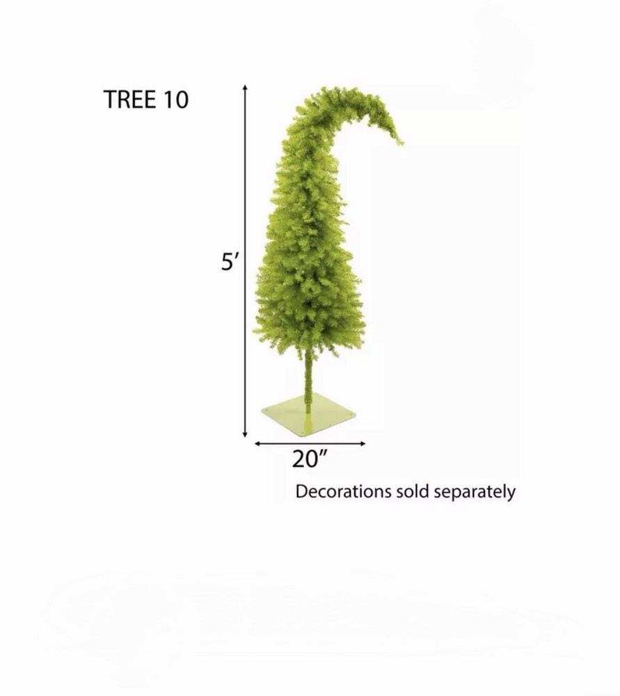 Whimsical Pre-Lit Christmas Tree - 5 Ft Green Grinch Tree