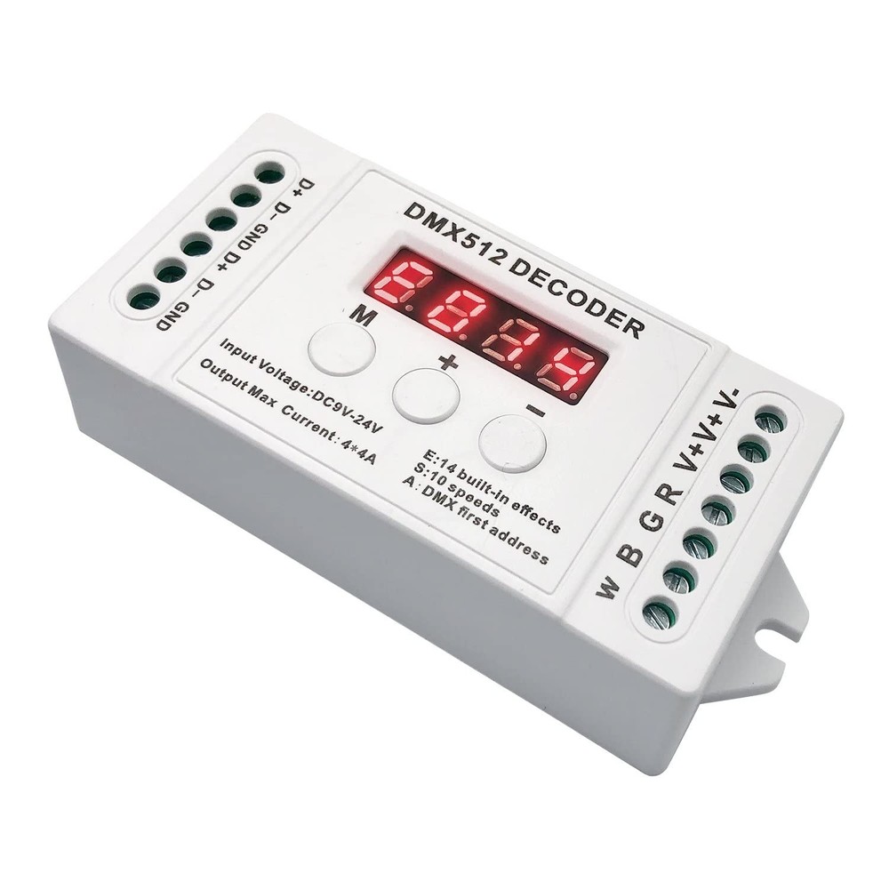4 Channel DMX Decoder with RDM Digital Display,DMX512 Dimmer Driver PWM RGBW ...