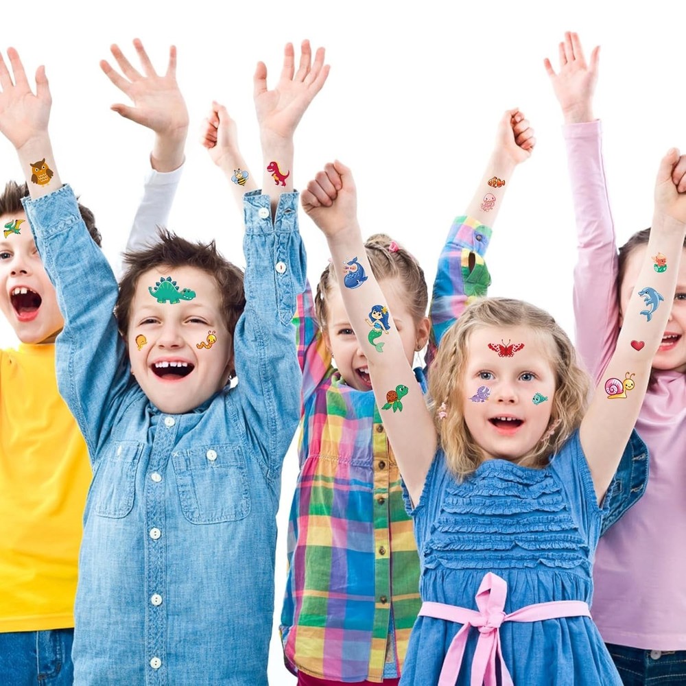 Tattoos for Kids, 300+ Mixed Styles Temporary Medium, Multi-colored