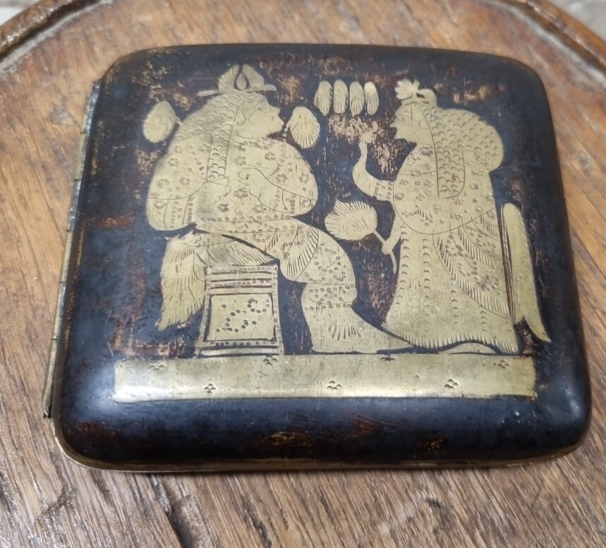 Antique Damascene Japanese Cigarette Case