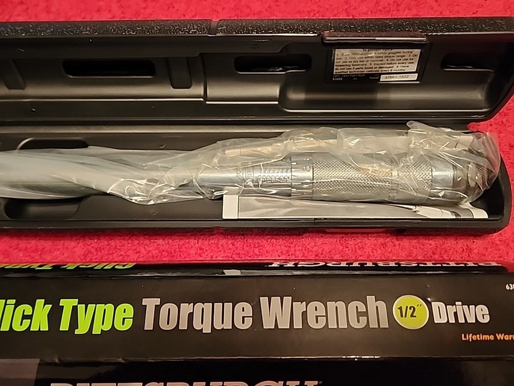 Pittsburgh 1/2" Torque Wrench Snap Socket Pro Drive Click Type Ratcheting New