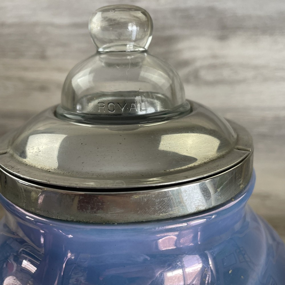 Vintage Royal Rochester Percolator Lusterware 1924 Blue & Silver