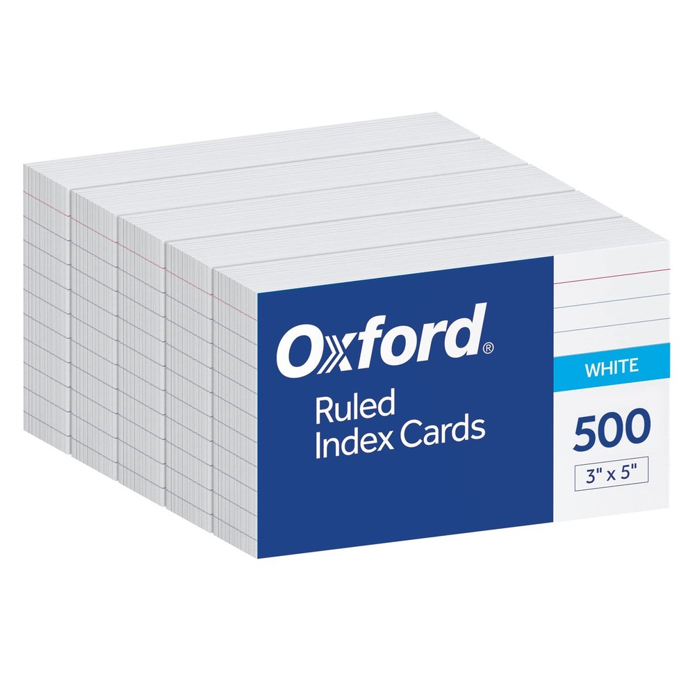 3x5 Index Cards 500 Count Lined White Flashcards Study Note Cards