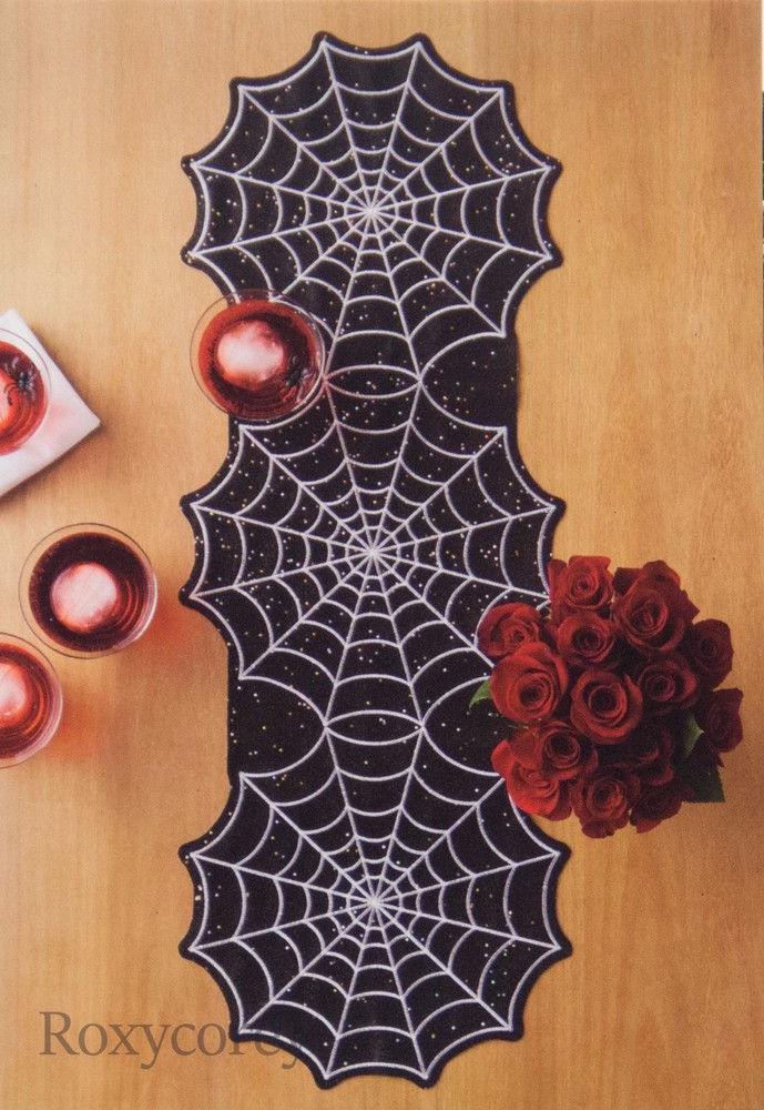 Celebrate Halloween Together Spiderweb Spider Web 13x36 Table Runner NWT