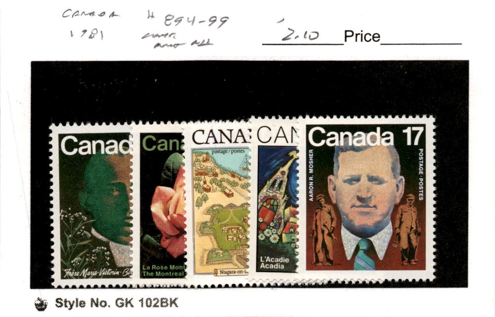 Canada, Postage Stamp, #894-899 Mint NH, 1981 (AD)