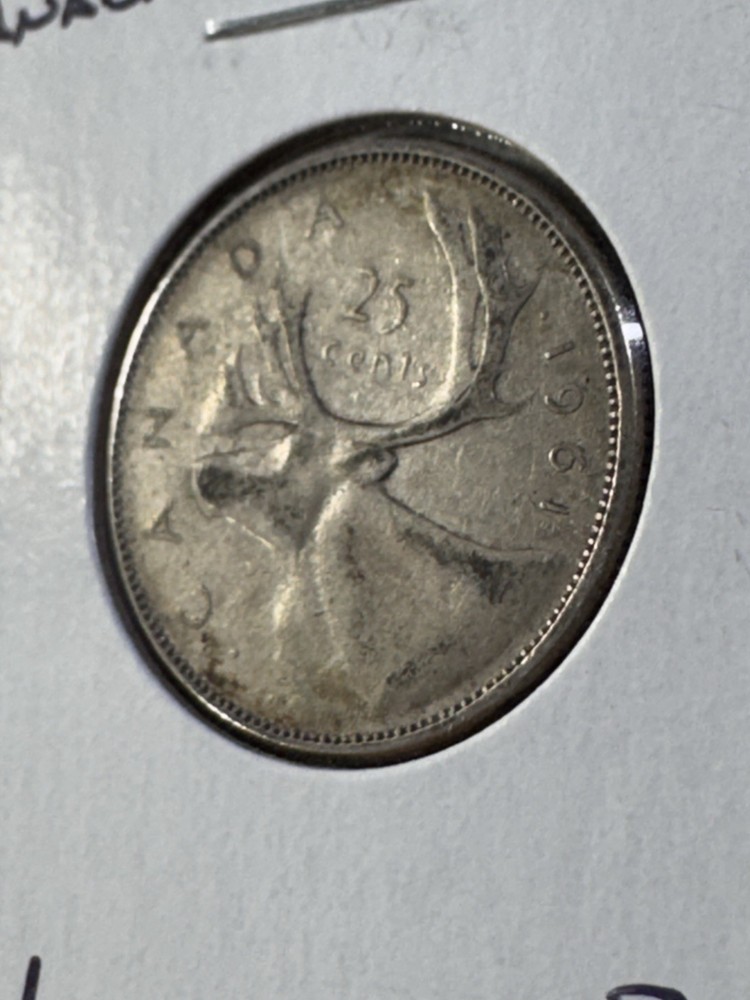 1961 Canada 25 Cents Silver Coin